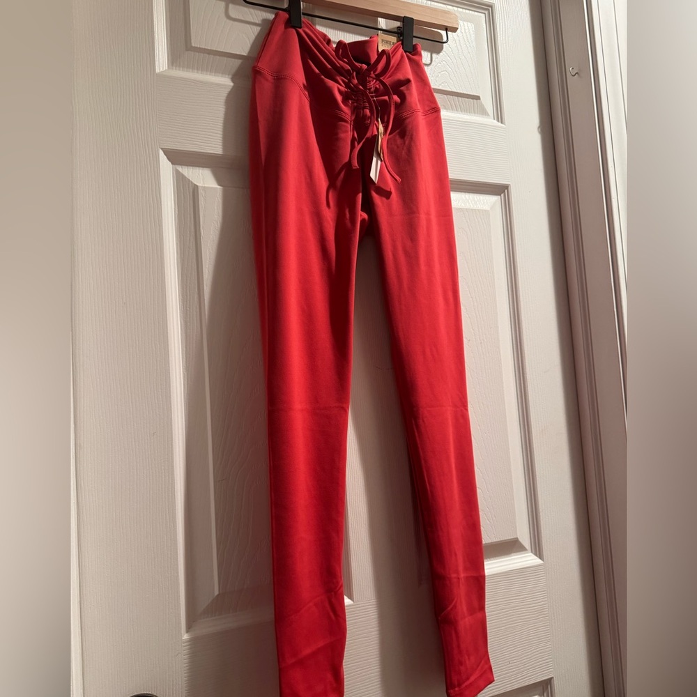 NWT VS PINK high waist leggings adjustable butter soft ruched  Coral - Picture 3 of 7